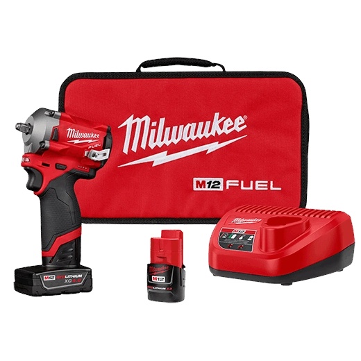 Picture of Milwaukee Electric Tool 2554-22 M12 3/8 Stubby Impact Wrench Kit